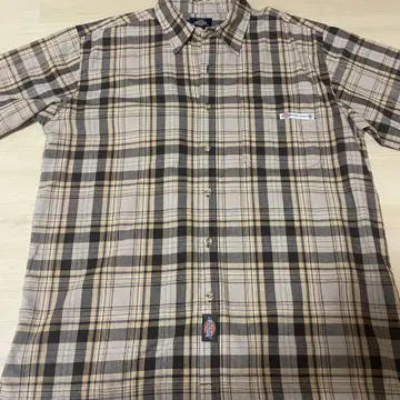 Dickies 체크 무늬 반팔 셔츠 L