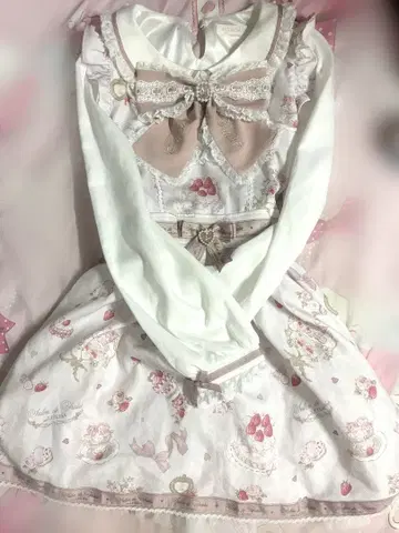 LIZLISA Salon de Fraise 패턴 원피스 핑크