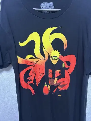 나루토 구미호 T셔츠 L 사이즈 블랙
