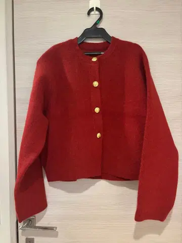 Arpege story 골드 버튼 FUR 니트 자켓