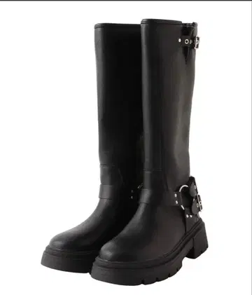 ACLENT 라운드 버클 롱 부츠