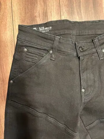 지스타 5620 앵클 집 블랙 데님