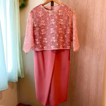 child woman 오간자 3WAY 원피스 핑크 Free