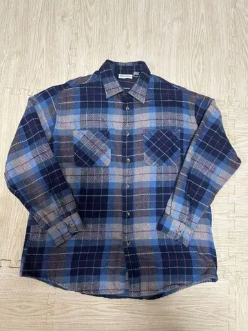 St. John's Bay 플란넬 셔츠 네이비 계열 체크