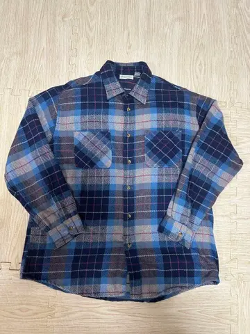 St. John's Bay 플란넬 셔츠 네이비 계열 체크