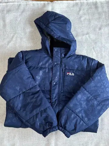 FILA 휠라 롱 다운 코트 네이비