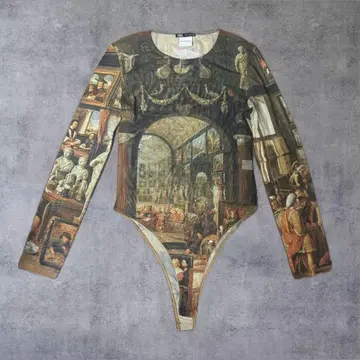 [ 자라 프린트 튤 바디 수트 ]