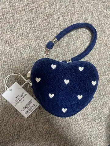 FEILER 페이러 러브러리 하트 네이비 하트형 파우치 미사용 새상품