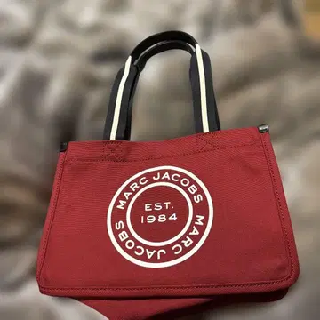 마크제이콥스/토트백/캔버스/로고 디스크/빨간색