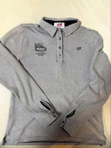 MBE 스트라이프 패턴 여성용 긴팔 피케 셔츠