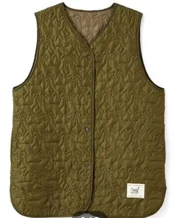 NEKOBU 고양이 퀼팅 베스트 올리브