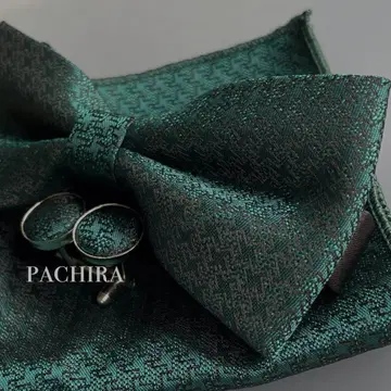 나비 넥타이 치프 커프스 세트 그린 녹색 결혼식 사전 촬영 피로연 인기