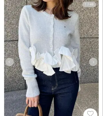 SNIDEL 리본 모티브 가디건