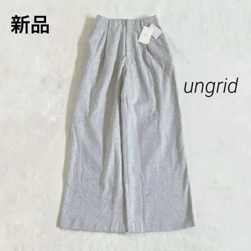 새상품 언그리드 울 혼방 루즈 턱 팬츠 M 라이트 그레이