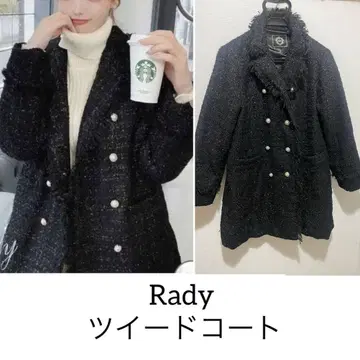 새상품급 rady 레이디 트위드 자켓 코트 펄 cherimi