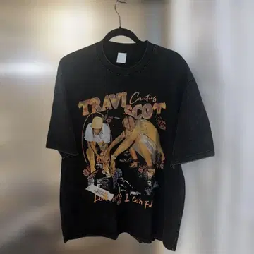 T셔츠 트래비스 스콧 빈티지 가공