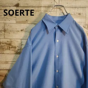 SOERTE 파랑 셔츠 폴리에스테르 L 상당 드레이프감 오버 사이즈