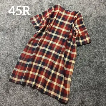 45r 깁슨 트위드 체크 원피스 넉넉한