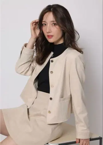 아푸와이저 리셰 자켓 스커트 백ZIP 스웨이드 셋업