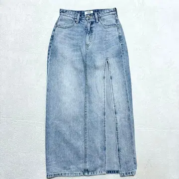 GYDA 슬릿 데님 롱 스커트 블루 S 이너 팬츠 제이다