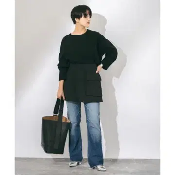 블랙 포켓 부착 랩스커트 journal standard