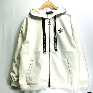 새상품 사이코네이션 토끼 귀 PU 후드 자켓 빅 실루엣