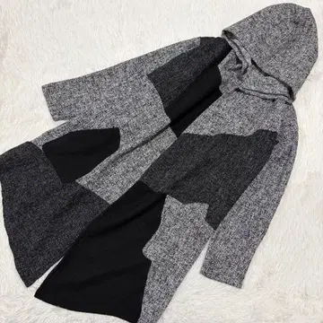 Rings 후드 부착 가디건 그레이 x 블랙 46 오샤레