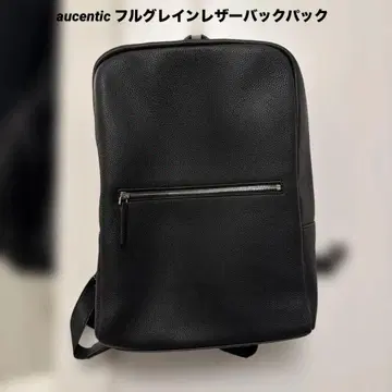 aucentic 풀 그레인 가죽 백팩