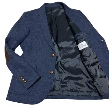 새상품급 남성용 테일러드 자켓 헤링본 엘보 패치 네이비