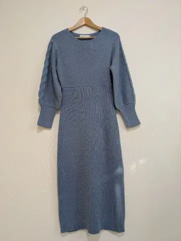 MOUSSY 리브 스모키 블루 맥시 길이 원피스