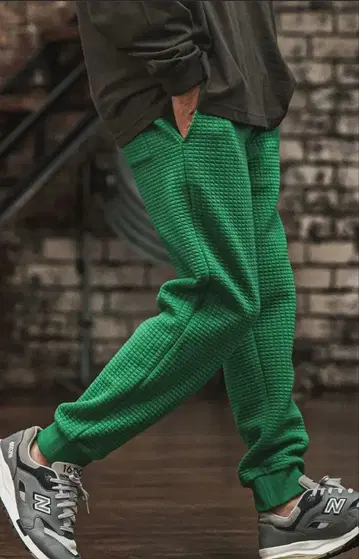 캄비오 빅 와플 스웨트 팬츠 그린