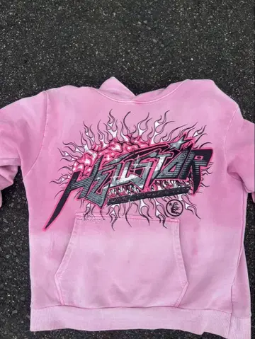 HELLSTAR 핑크 그래픽 후드티