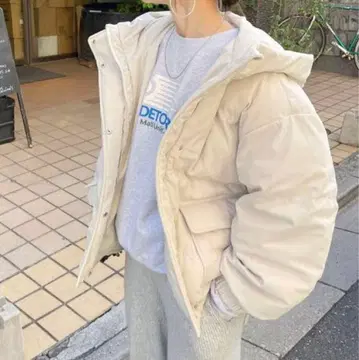 Ungrid 코듀로이 충전솜 블루종 아이보리