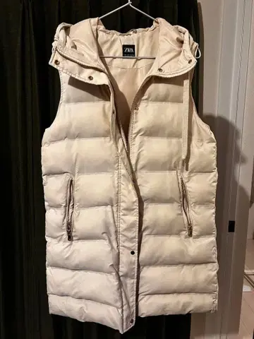 ZARA 베이지 다운 베스트 EU 28