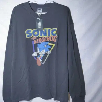 새상품 롱T XL 소닉 더 헤지혹 세가 돌진 게임 긴팔T셔츠