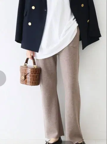 SLOBE IENA 니트 팬츠 슬로브 이에나 베이지 드로우 스트링