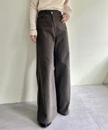 mystic 플레어 데님 브라운