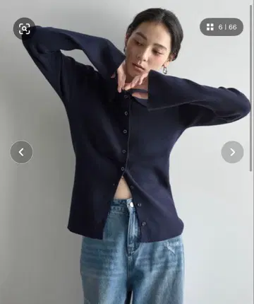 THE YOn 리브 니트 폴로 가디건