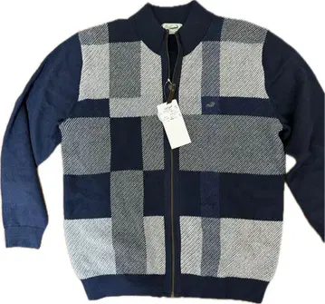 Crocodile 체크 무늬 집업 스웨터 L 사이즈