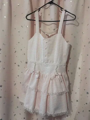 Ank Rouge 깅엄 티어드 JSK 핑크