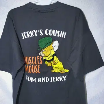 새상품 T셔츠 L 마른 체형 톰과 제리 애니메이션 자수 빅 실루엣