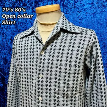 70년대 80년대 오픈 카라 셔츠
