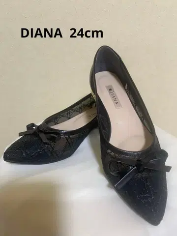 DIANA 블랙 리본 펌프스 24cm