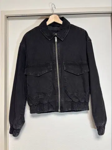 ZARA 자라 봄버 자켓 블루종 크롭 데님 블랙
