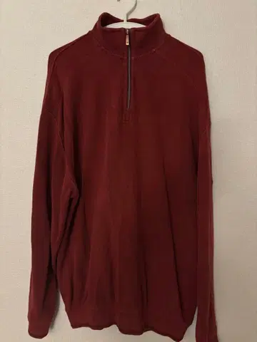 버건디 하프 지퍼 트레이닝복