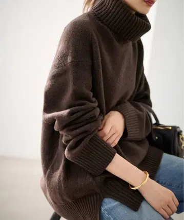 24AW 택 포함 새상품 프레임워크 캐시미어 울 터틀 니트