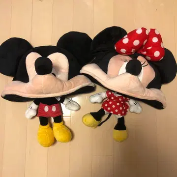 미키, 미니 봉제 인형 모자 2세트 할로윈 디즈니 캡