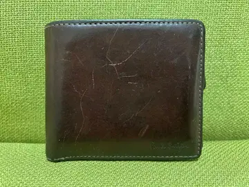 가죽제 다크 브라운 이단 접이식 지갑