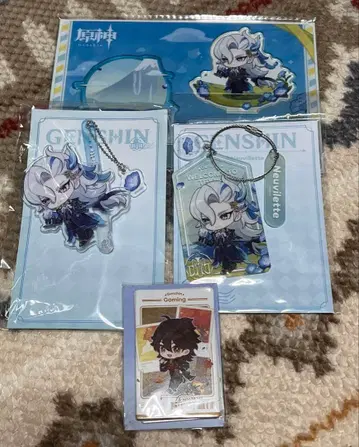 원신 팝업 아크릴 스탠드 참 스틱 누빌레트 카드 세트