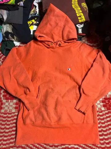 90s 챔피온 리버스 위브 오렌지 후드티